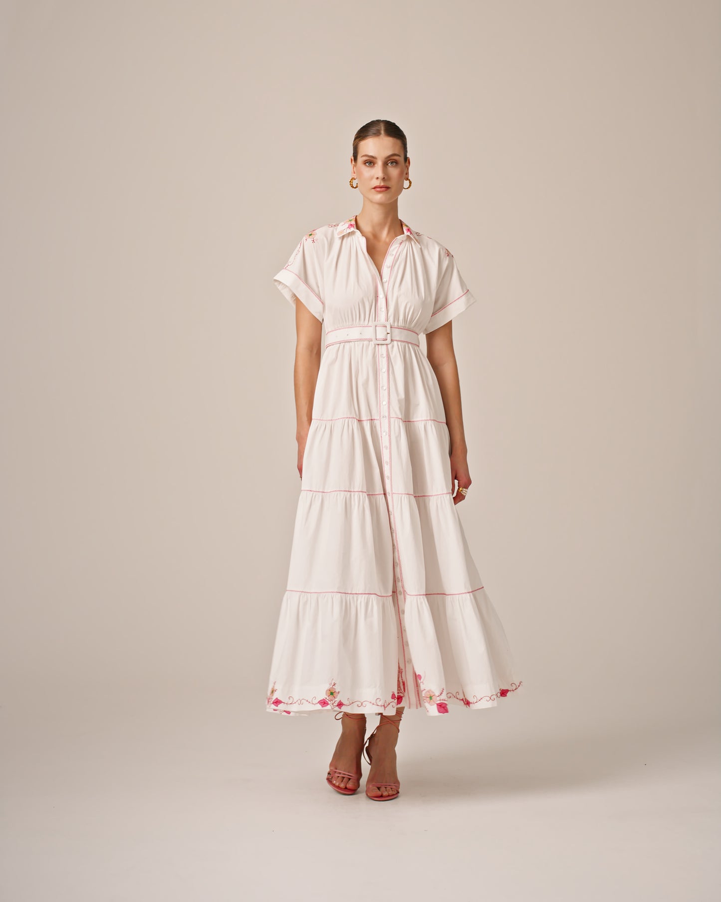 BYTIMO OF NORWAY - POPLIN EMBROIDERED SHIRT DRESS - 100% ORGANIC COTTON