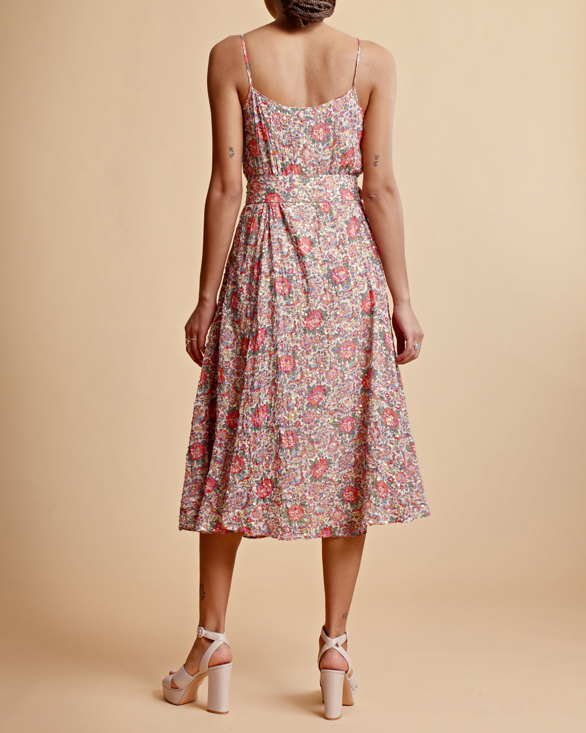 BYTIMO OF NORWAY - 2330668 100% VISCOSE SEQUIN BEADED BELTED DRESS