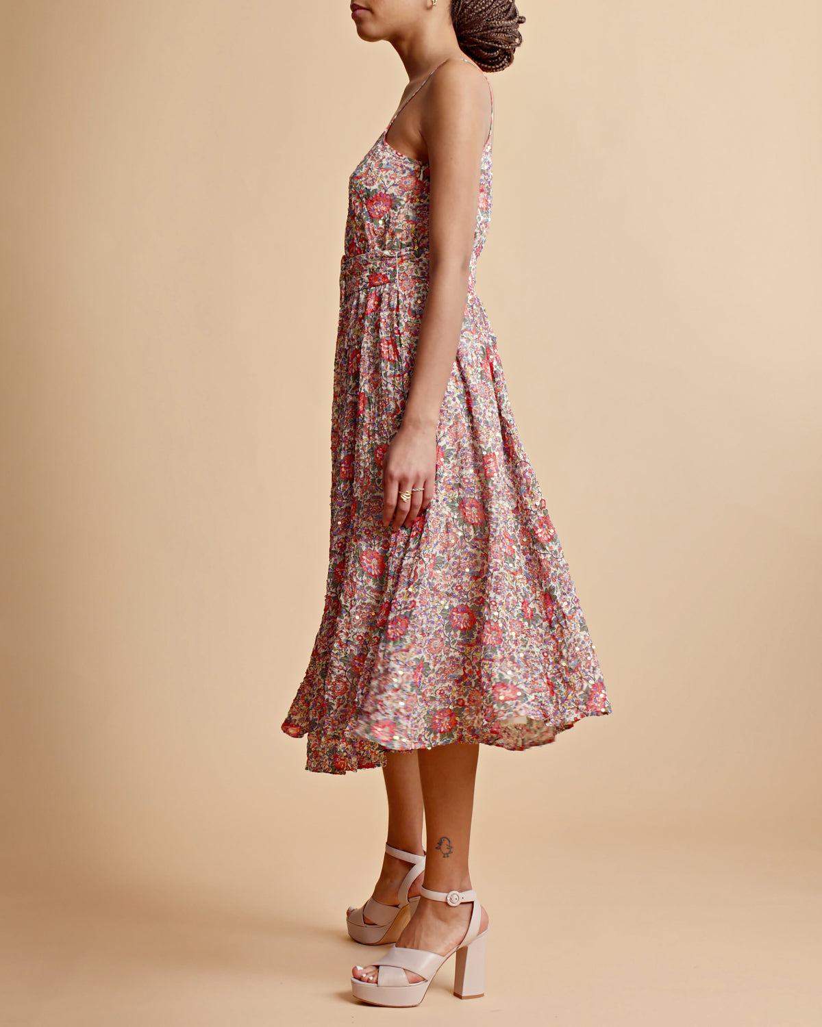 BYTIMO OF NORWAY - 2330668 100% VISCOSE SEQUIN BEADED BELTED DRESS