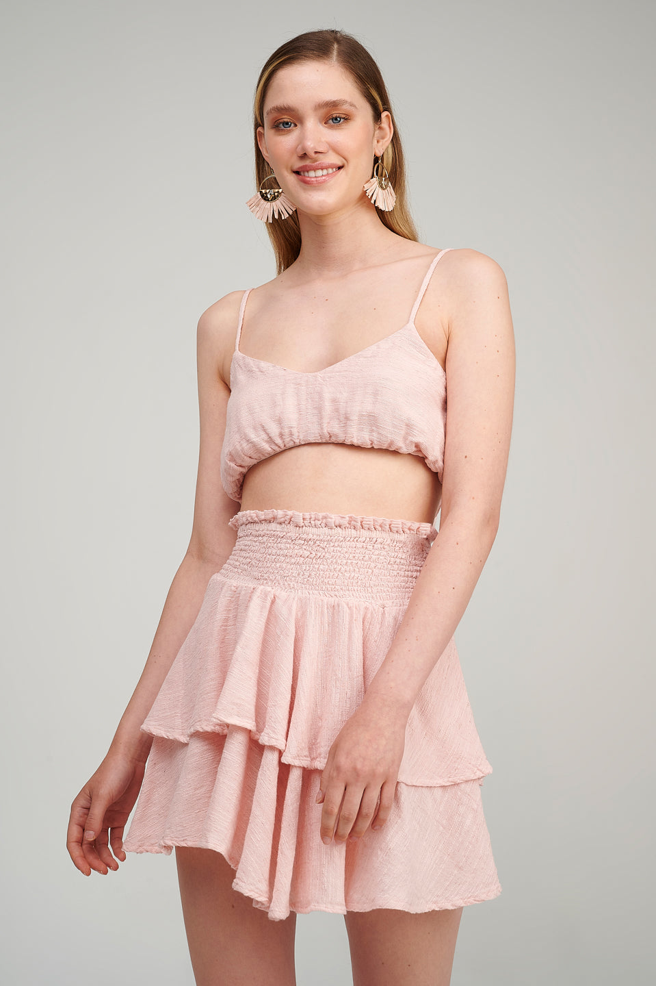 PEARL & CAVIAR OF GREECE - SAMPLE S/M - S23P6060 - LINEN COTTON TENCEL MINI SKIRT