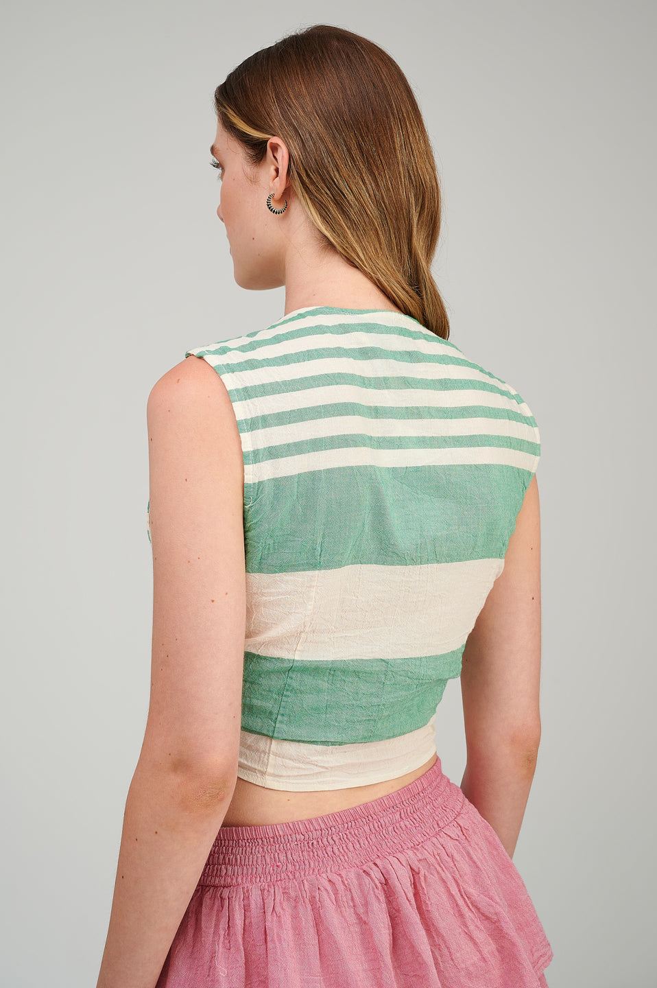 PEARL & CAVIAR OF GREECE - SAMPLE S/M - S23P6116 100% COTTON CROP TOP