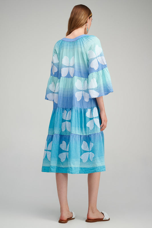 PEARL & CAVIAR - ZAKAR DRESS S23P6142 IN BLUE & PINK