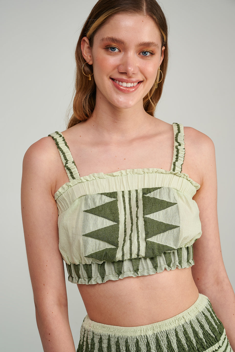 PEARL & CAVIAR OF GREECE - SAMPLE S/M - S23P6156 COTTON BLEND CROP TOP