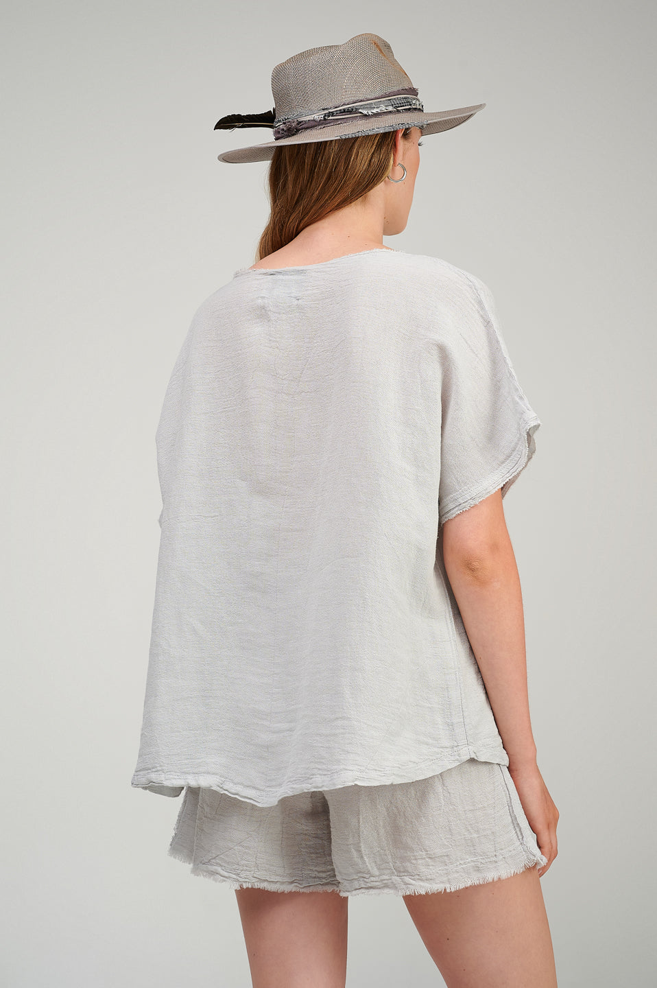 PEARL & CAVIAR OF GREECE - SAMPLE S/M - S23P6227 - LINEN COTTON BLOUSE