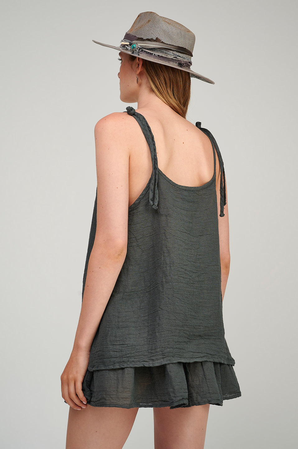 PEARL & CAVIAR OF GREECE - SAMPLE S/M - S23P6244 COTTON LINEN TOP