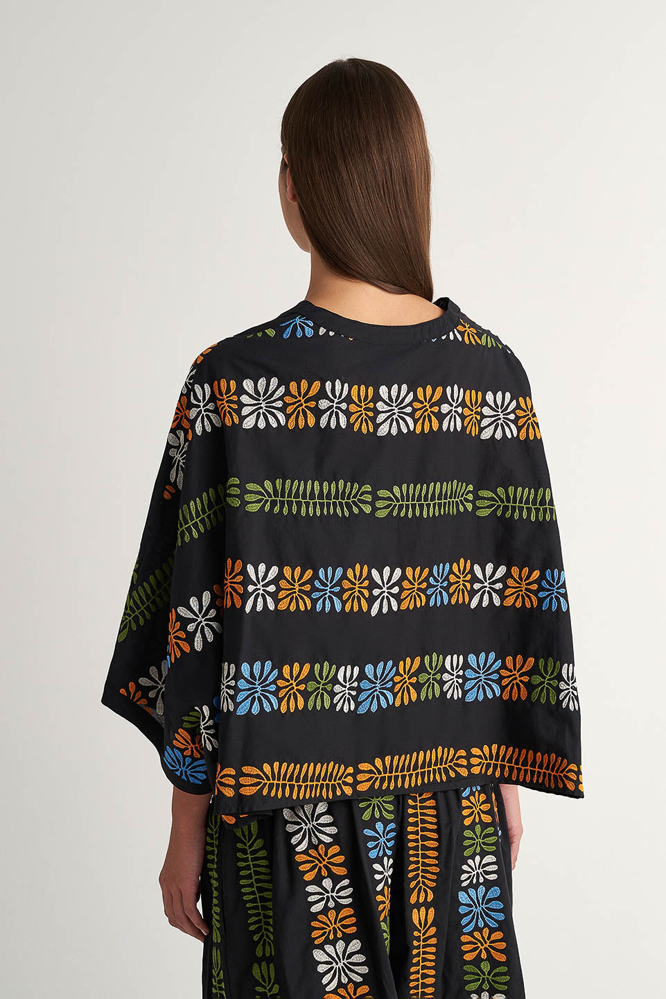 PEARL & CAVIAR OF GREECE - SAMPLE S/M - S24P5005 - COTTON BLEND EMBROIDERED SHIRT