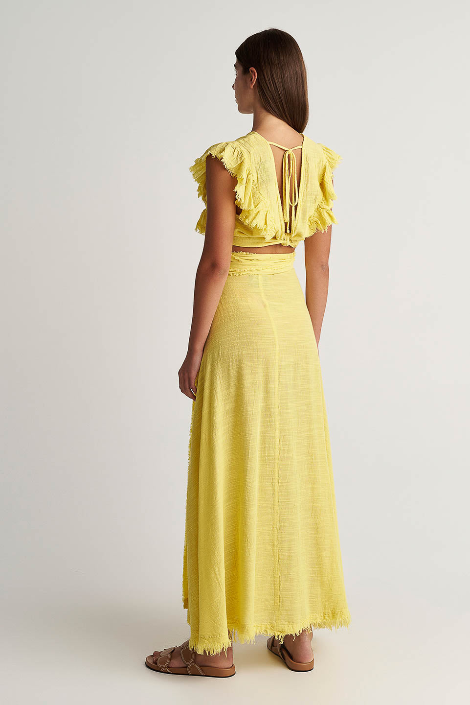 PEARL & CAVIAR OF GREECE - SAMPLE S/M -S24P5039 - LINEN COTTON VISCOSE-SKIRT ONLY