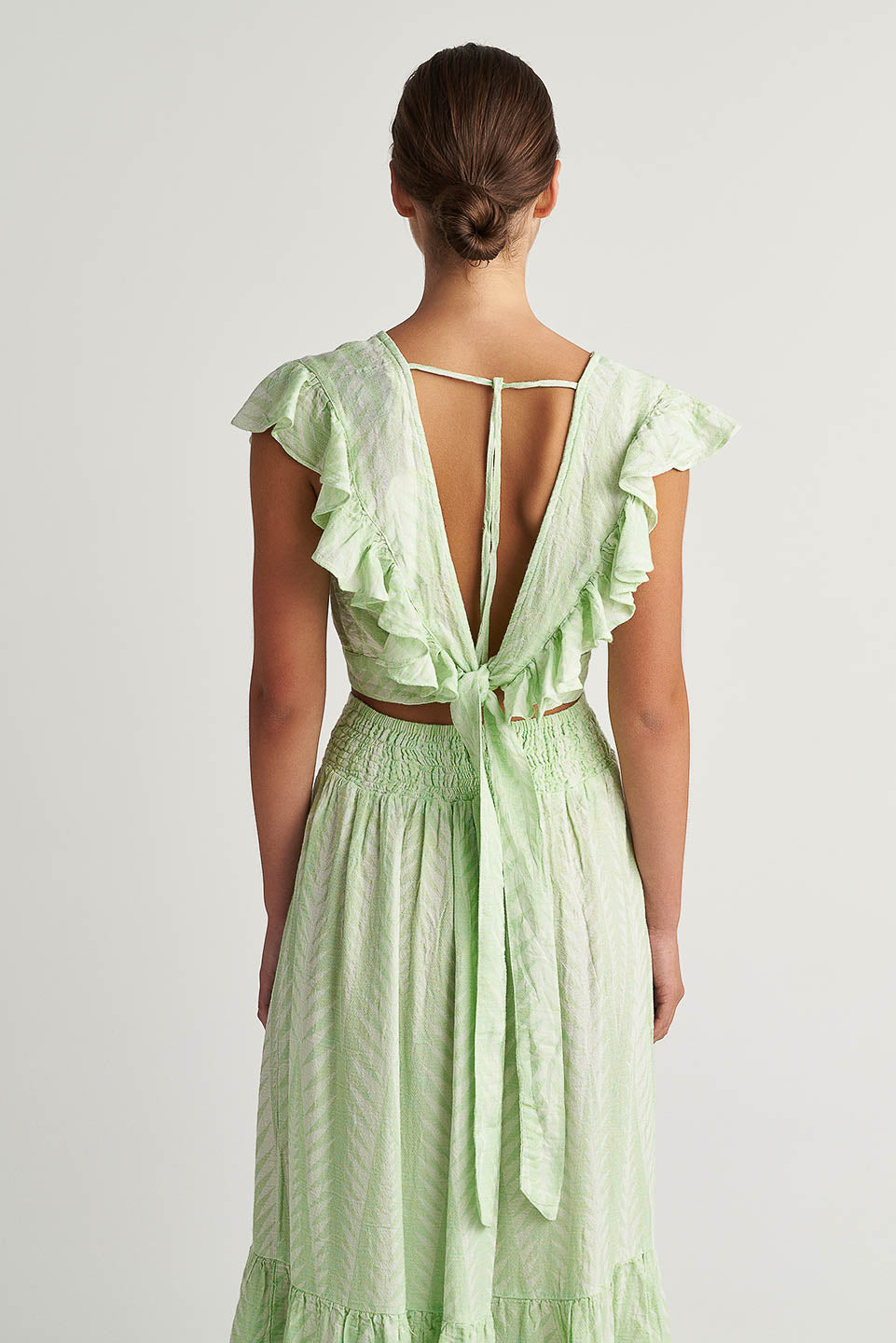 PEARL & CAVIAR OF GREECE - SAMPLE S/M - S24P5051 - SILK/COTTON/VISCOSE - CROP TOP ONLY