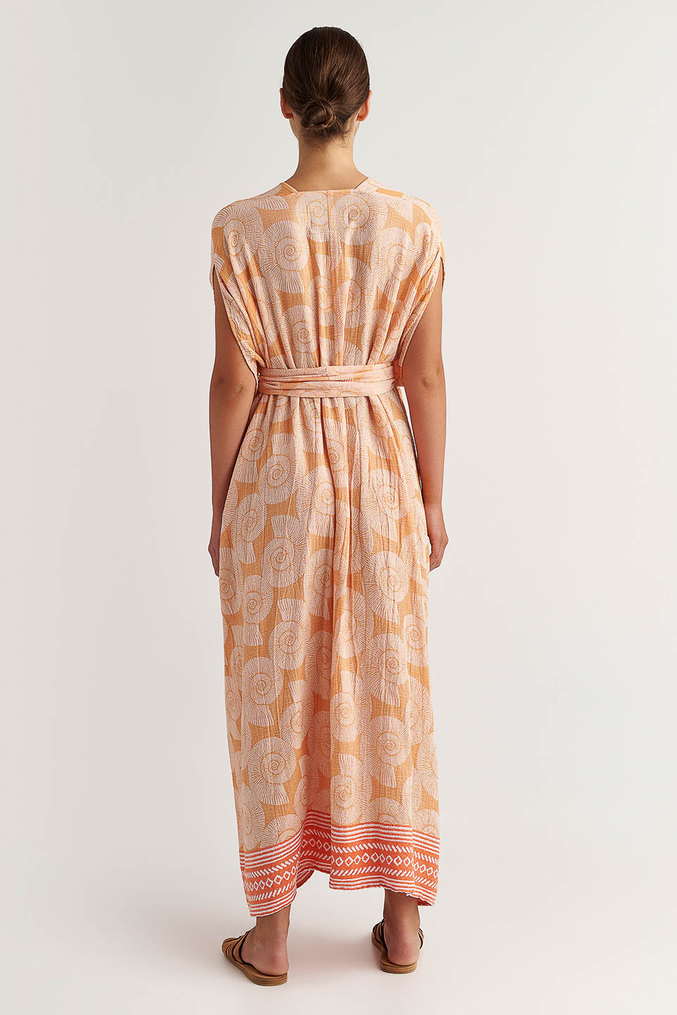 PEARL & CAVIAR OF GREECE - S24P5067 IN CORAL ONE SIZE FITS ALL - SILK/COTTON/VISCOSE - STOCK