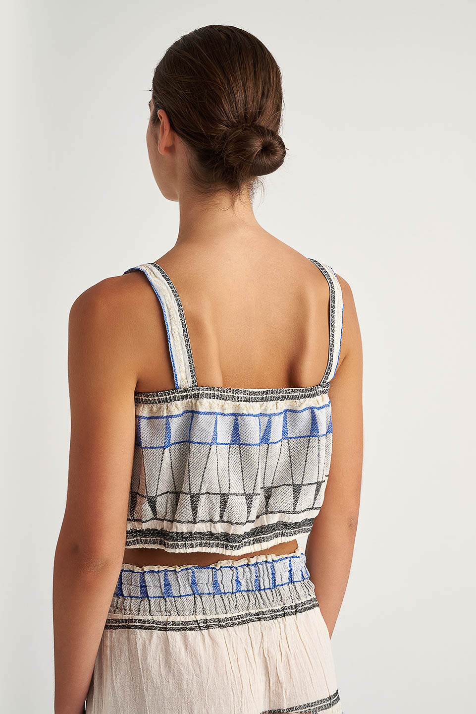 PEARL & CAVIAR OF GREECE - SAMPLE S/M -S24P5118 - COTTON/LUREX - CROP TOP ONLY