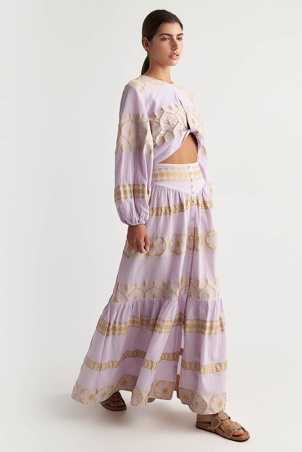 PEARL & CAVIAR OF GREECE - SAMPLE S/M - S24P5146 - COTTON/POLYESTER - SKIRT