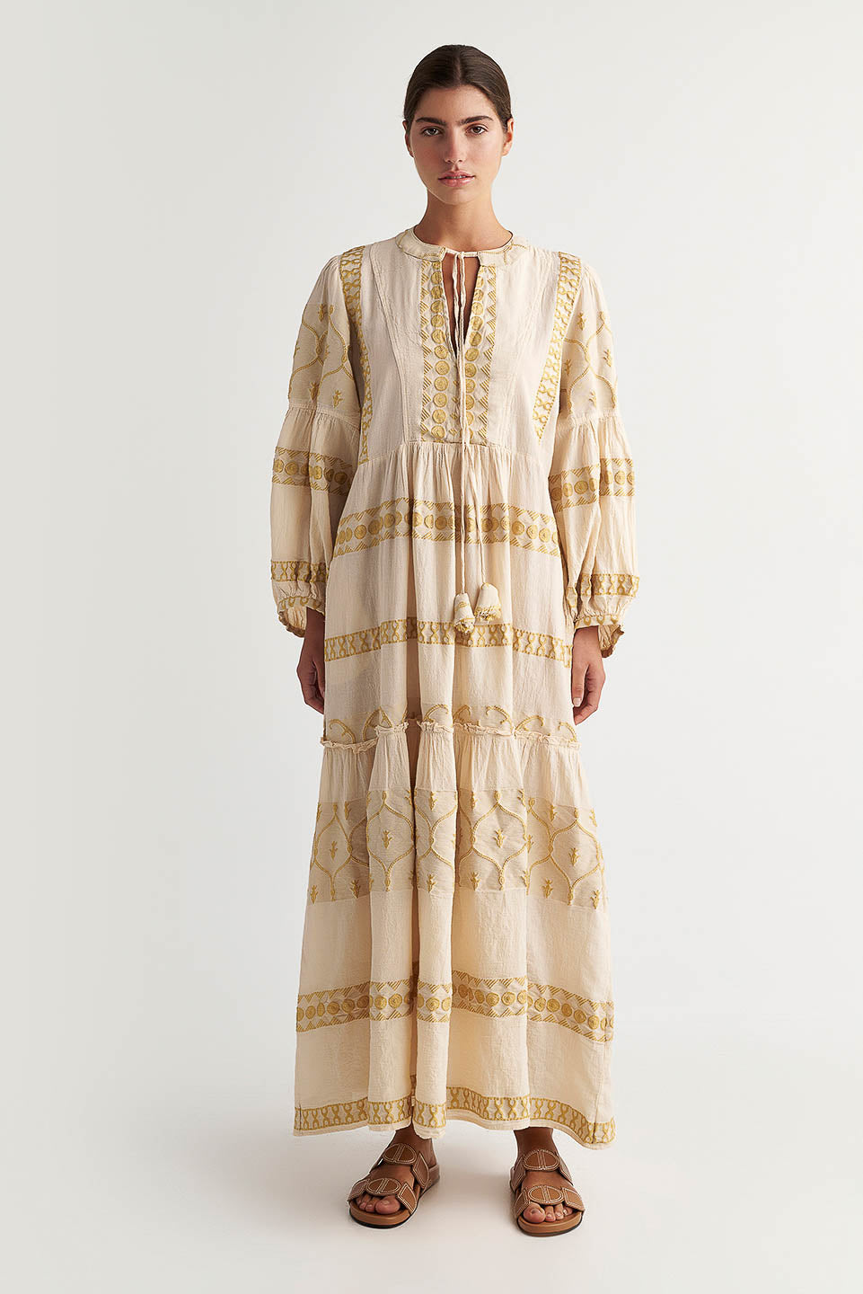 PEARL & CAVIAR OF GREECE - SAMPLE S/M - S24P5149 - COTTON/POLYESTER EMBROIDERED