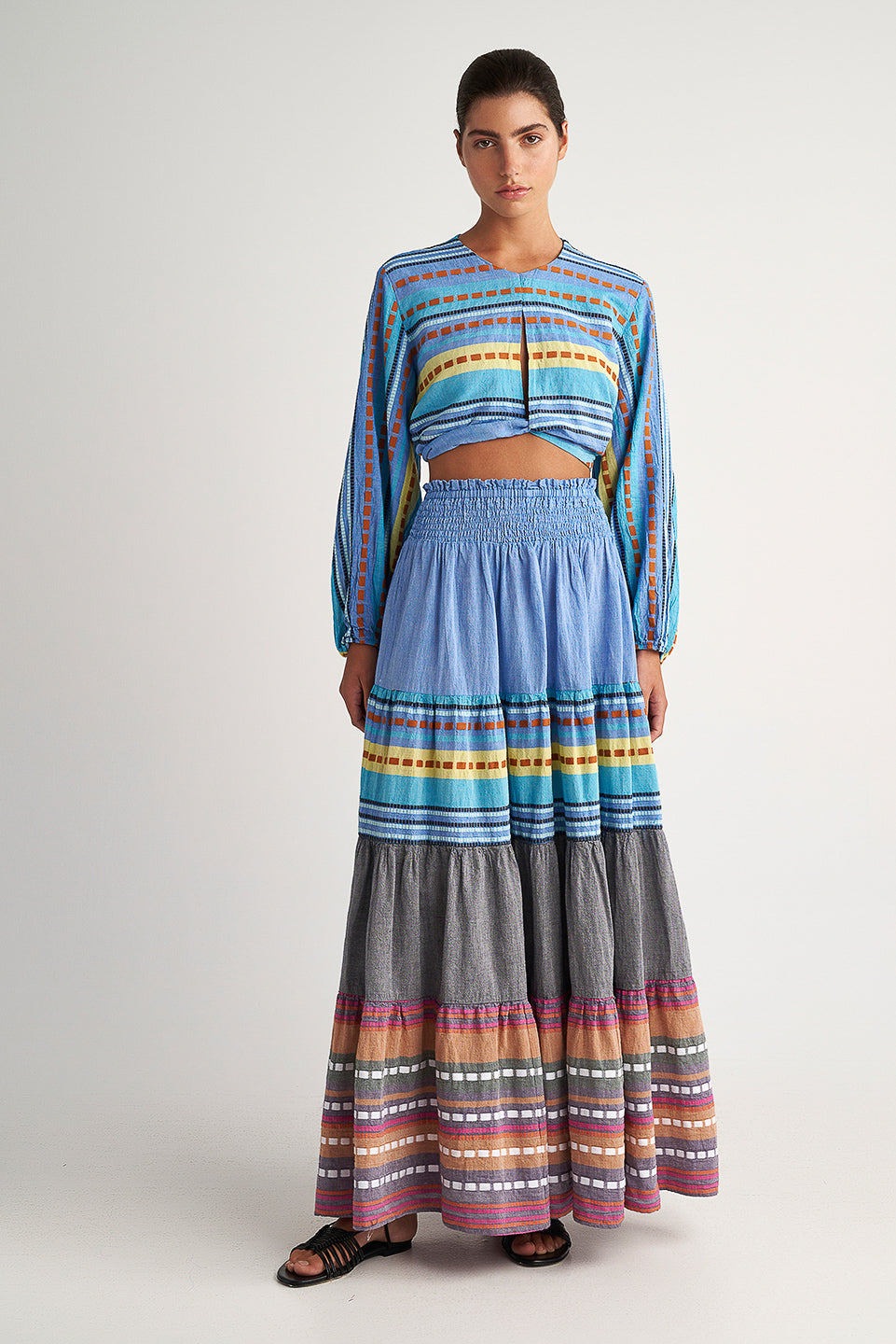 PEARL & CAVIAR OF GREECE - SAMPLE S/M -S24P5220 - 100% COTTON - SKIRT ONLY