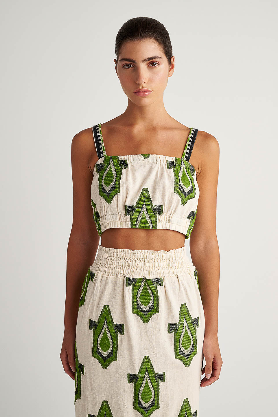 PEARL & CAVIAR OF GREECE - SAMPLE S/M - S24P5243 - 100% COTTON - CROP TOP ONLY