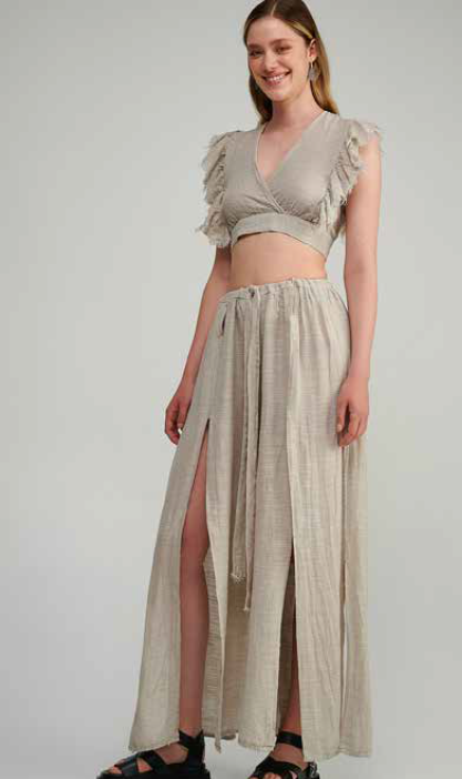 PEARL & CAVIAR SAMPLE S/M - S23P6026 LINEN BLEND PANT