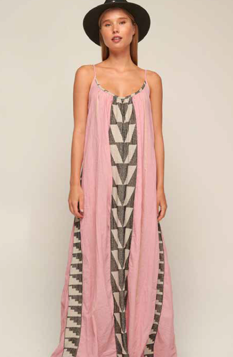PEARL & CAVIAR S/M - S22P1030 100% COTTON LONG DRESS