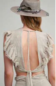 PEARL & CAVIAR SAMPLE S/M - S23P6066 LINEN BLEND TOP