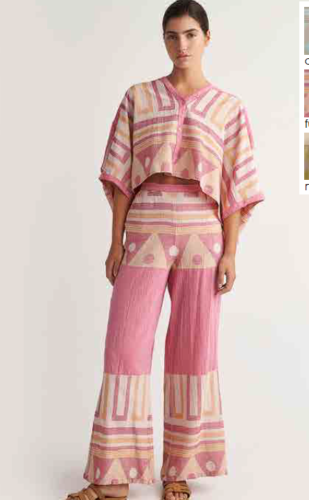 PEARL & CAVIAR OF GREECE - SAMPLE S/M -S24P5060- 100% COTTON - PANT