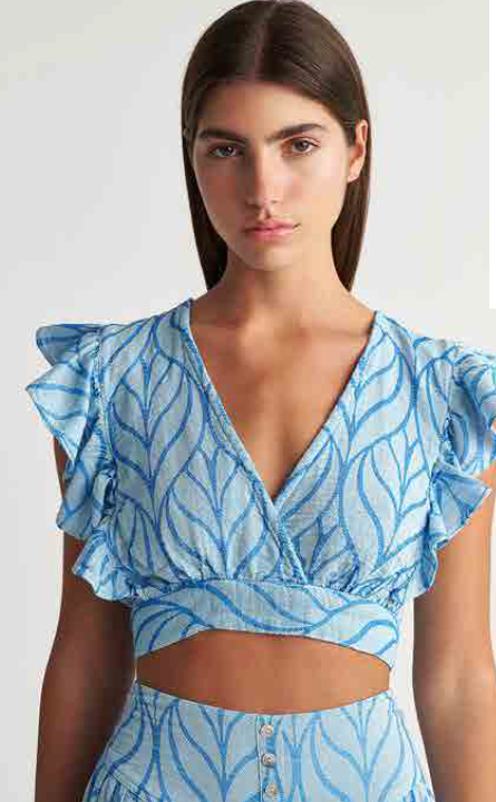 PEARL & CAVIAR OF GREECE - SAMPLE S/M -S24P5048 - COTTON/VISCOSE - CROP TOP