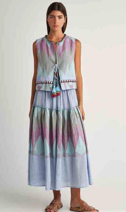 PEARL & CAVIAR OF GREECE - SAMPLE S/M -S24P5053 - 100% COTTON - SKIRT