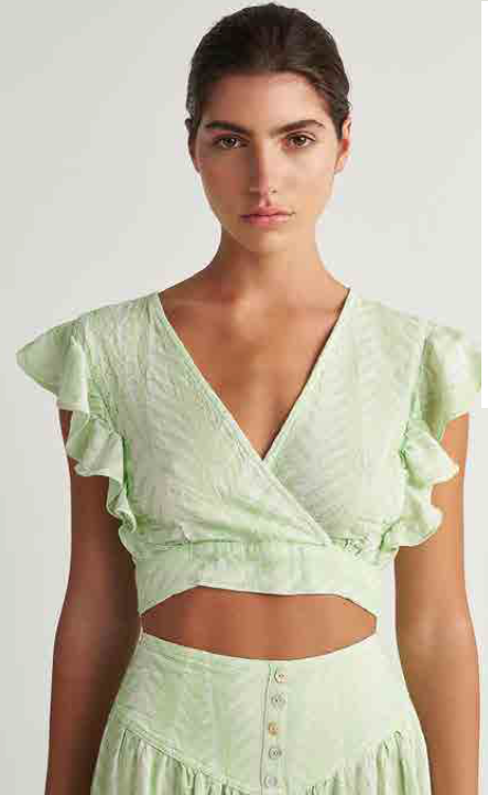 PEARL & CAVIAR OF GREECE - SAMPLE S/M - S24P5190 - SILK/COTTON/VISCOSE - CROP TOP