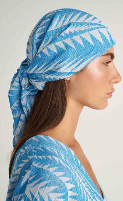 PEARL & CAVIAR OF GREECE - SAMPLE S/M - S24P5216 - SILK/COTTON/VISCOSE - HEAD SCARF