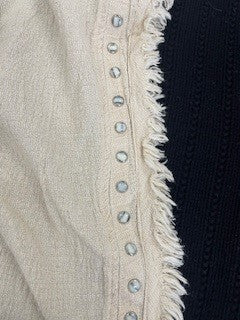 PEARL & CAVIAR SAMPLE S/M - S22P1149 100% COTTON SKIRT WITH STUD DETAILING