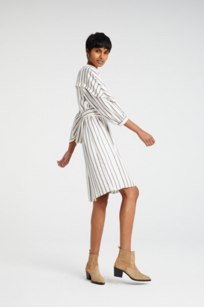 YAYA - STRIPED RUFFLE DRESS (180187-911)