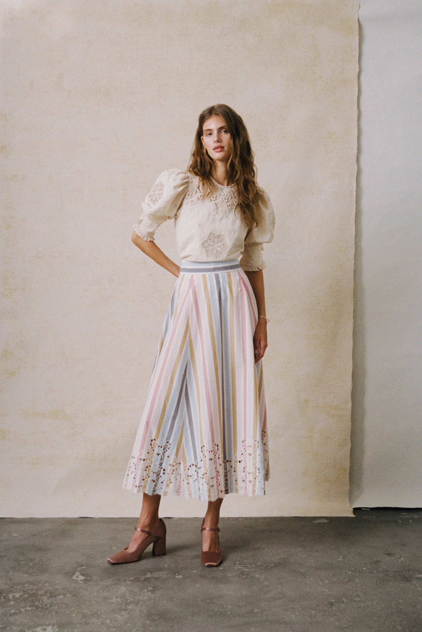 BYTIMO OF NORWAY - POPLIN EMBROIDERED SKIRT - 100% ORGANIC COTTON