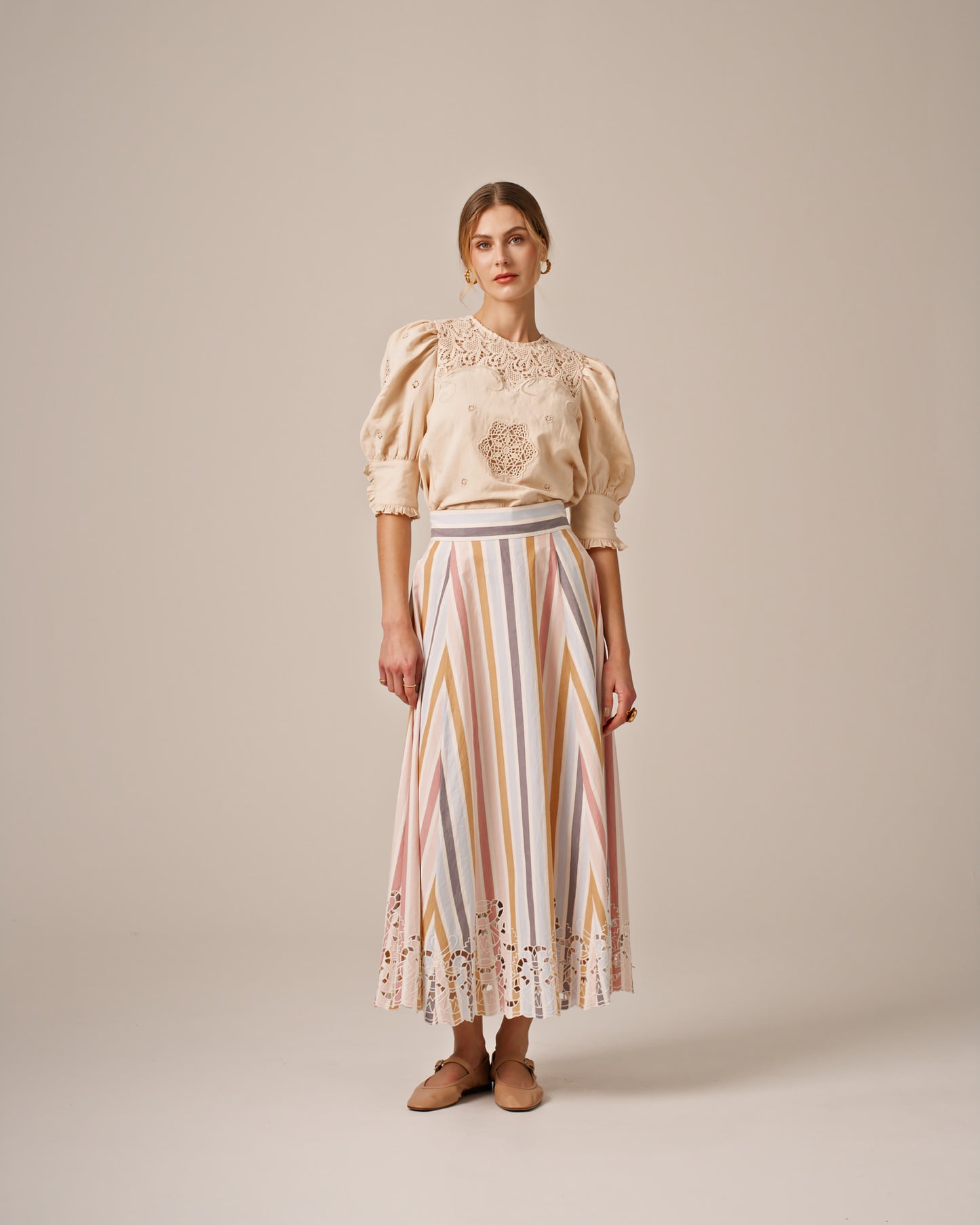 BYTIMO OF NORWAY - POPLIN EMBROIDERED SKIRT - 100% ORGANIC COTTON