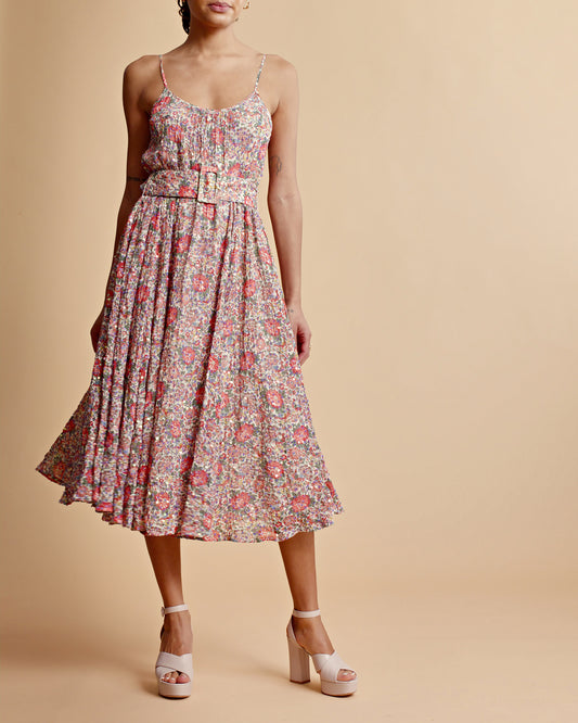 BYTIMO OF NORWAY  - 2330668 100% VISCOSE SEQUIN BEADED BELTED DRESS