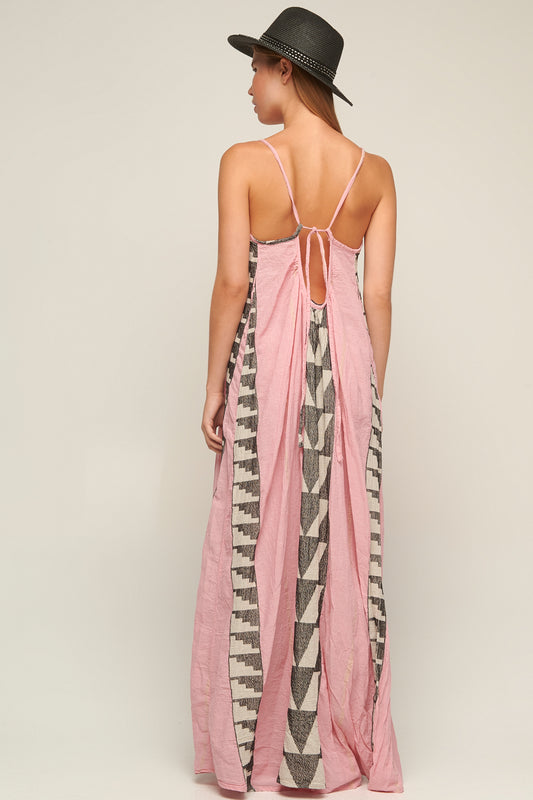 PEARL & CAVIAR OF GREECE - S/M  - S22P1030 100% COTTON LONG DRESS