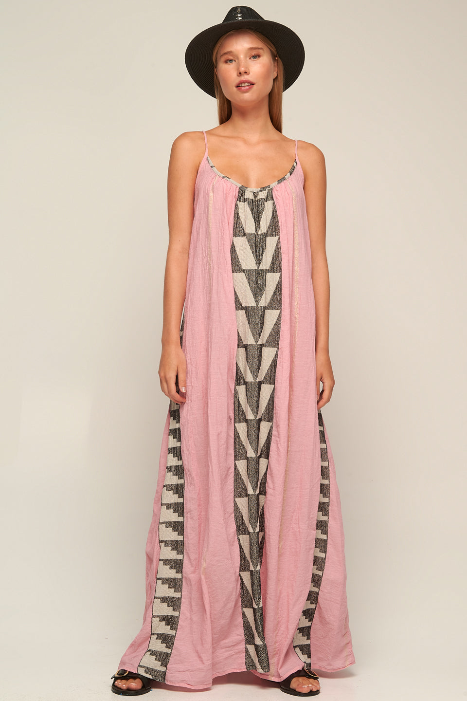 PEARL & CAVIAR OF GREECE - S/M  - S22P1030 100% COTTON LONG DRESS