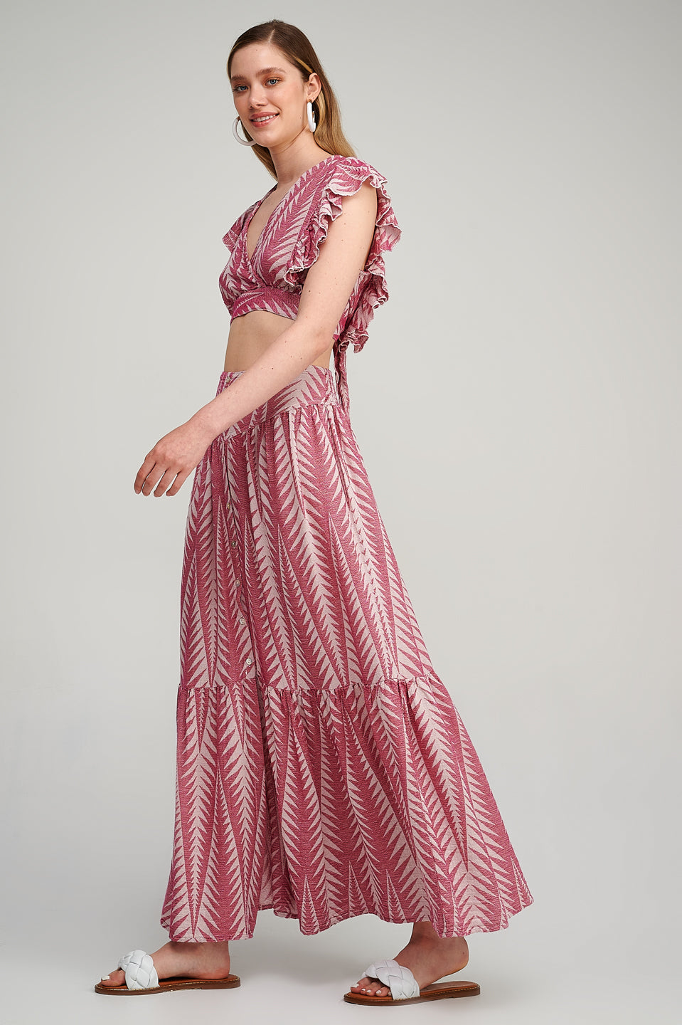 PEARL & CAVIAR OF GREECE - SAMPLE S/M - S23P6033 - SILK COTTON VISCOSE SKIRT ONLY