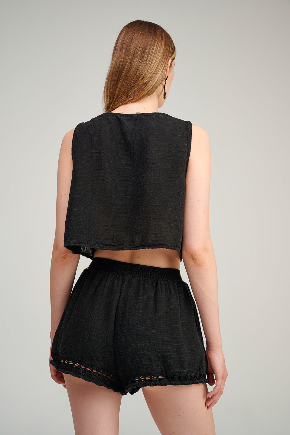 PEARL & CAVIAR OF GREECE - SAMPLE S/M  - S23P6034 LINEN COTTON TENCEL TOP