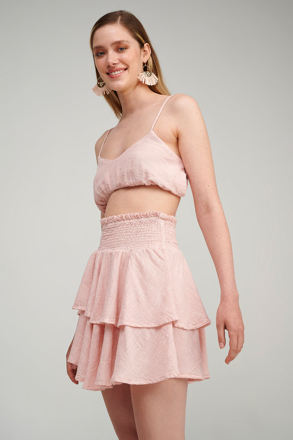 PEARL & CAVIAR OF GREECE - SAMPLE S/M - S23P6060 - LINEN COTTON TENCEL MINI SKIRT