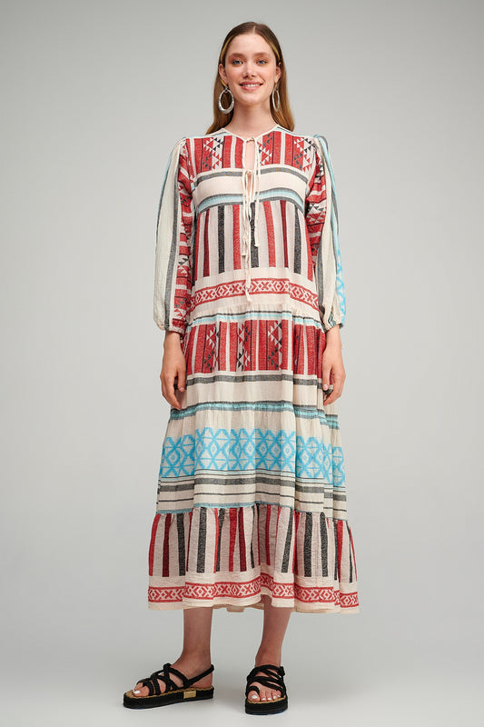 PEARL & CAVIAR OF GREECE - SAMPLE S/M  - S23P6064 100% COTTON DRESS