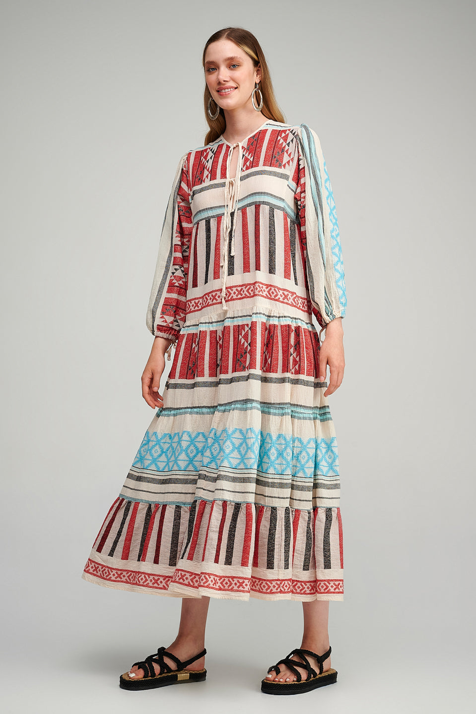 PEARL & CAVIAR OF GREECE - SAMPLE S/M  - S23P6064 100% COTTON DRESS