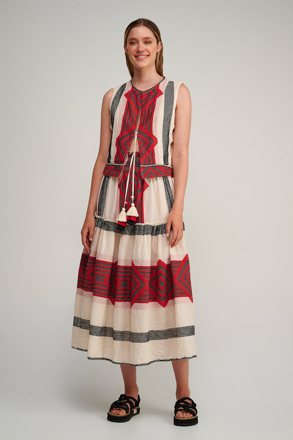 PEARL & CAVIAR OF GREECE - SAMPLE S/M  - S23P6083 100% COTTON SKIRT