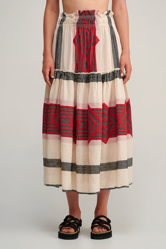 PEARL & CAVIAR OF GREECE - SAMPLE S/M  - S23P6083 100% COTTON SKIRT