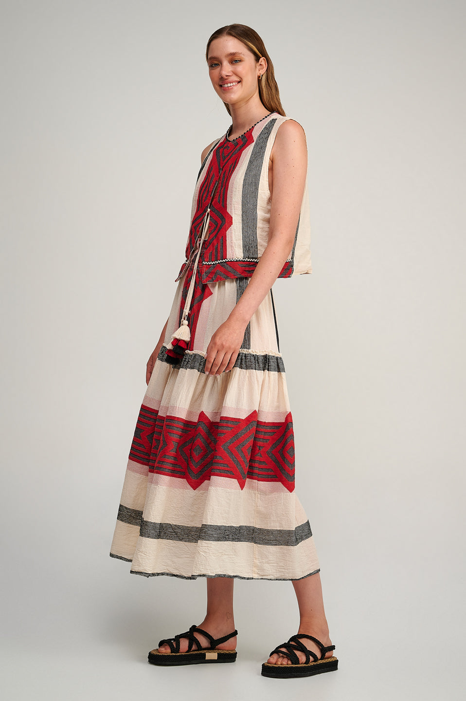 PEARL & CAVIAR OF GREECE - SAMPLE S/M  - S23P6083 100% COTTON SKIRT