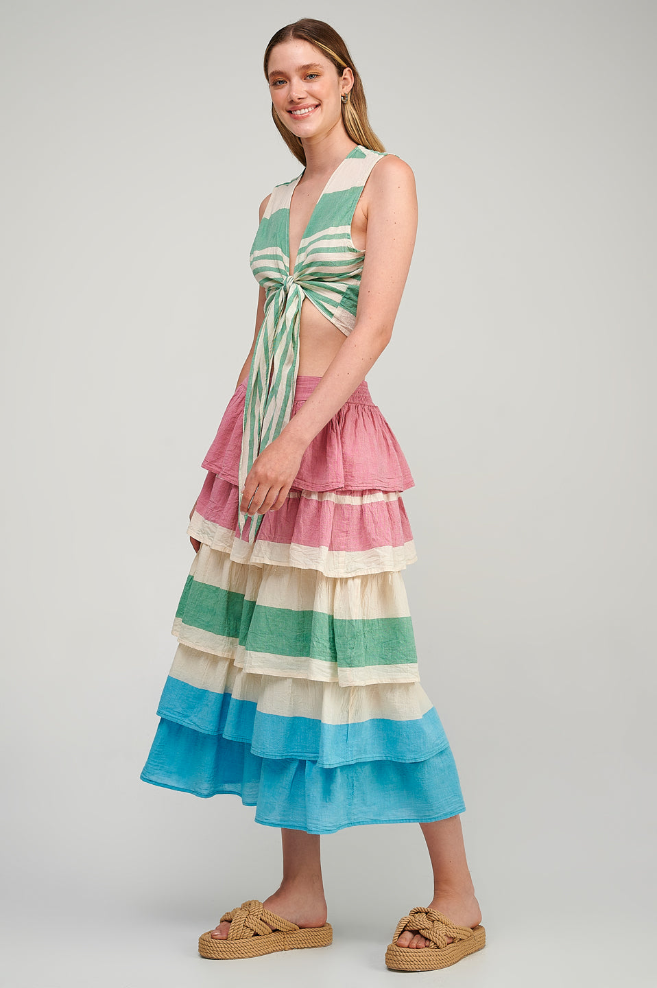 PEARL & CAVIAR OF GREECE - SAMPLE S/M - S23P6116 100% COTTON CROP TOP