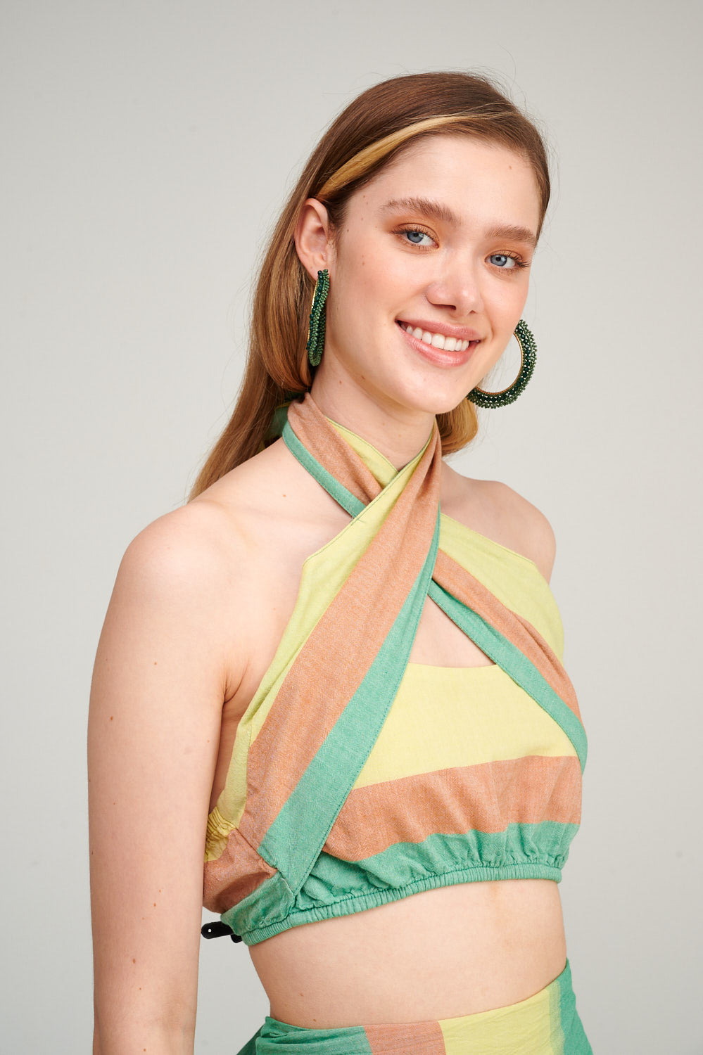 PEARL & CAVIAR OF GREECE - SAMPLE S/M - S23P6139 100% COTTON CROP TOP