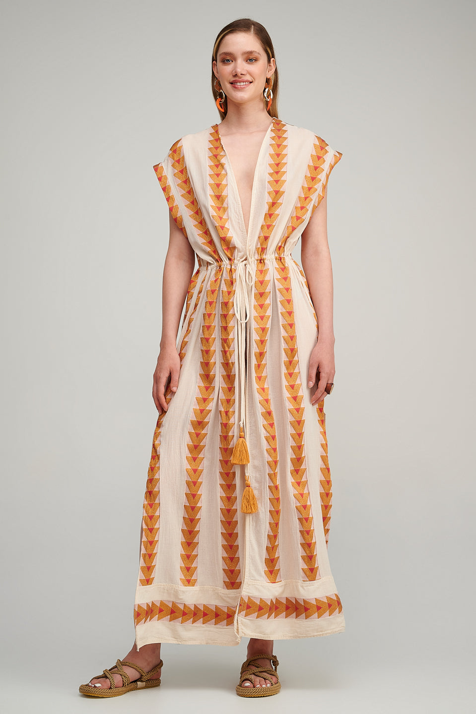 PEARL & CAVIAR OF GREECE - SAMPLE S/M  - S23P6141 - COTTON LUREX BLEND KIMONO