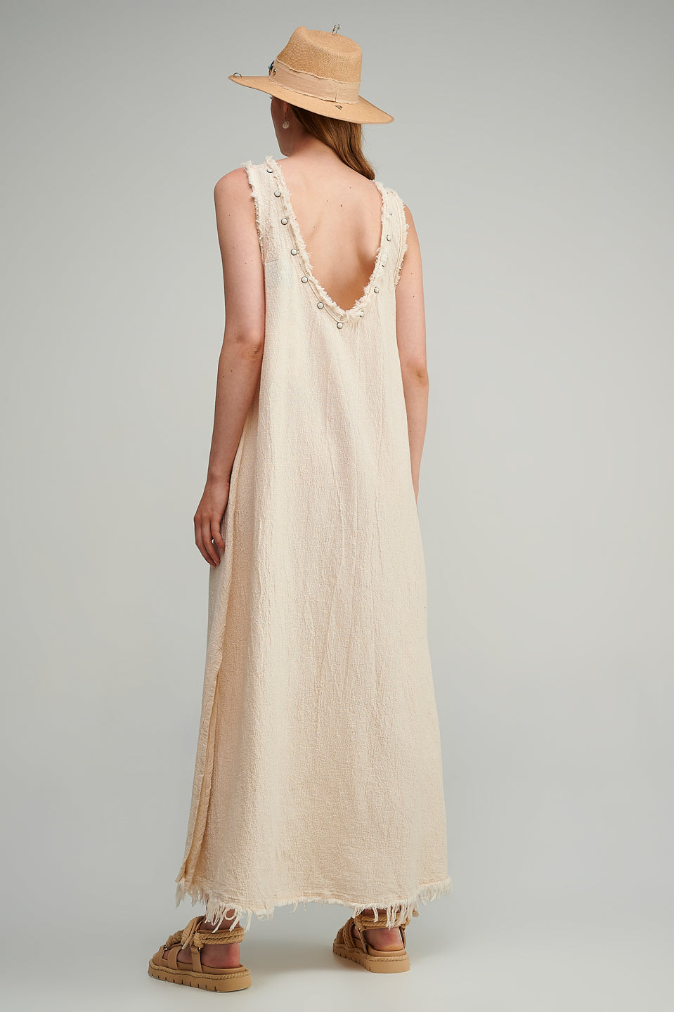 PEARL & CAVIAR OF GREECE - SAMPLE S/M  - S23P6151 100% COTTON WITH STUD DETAIL