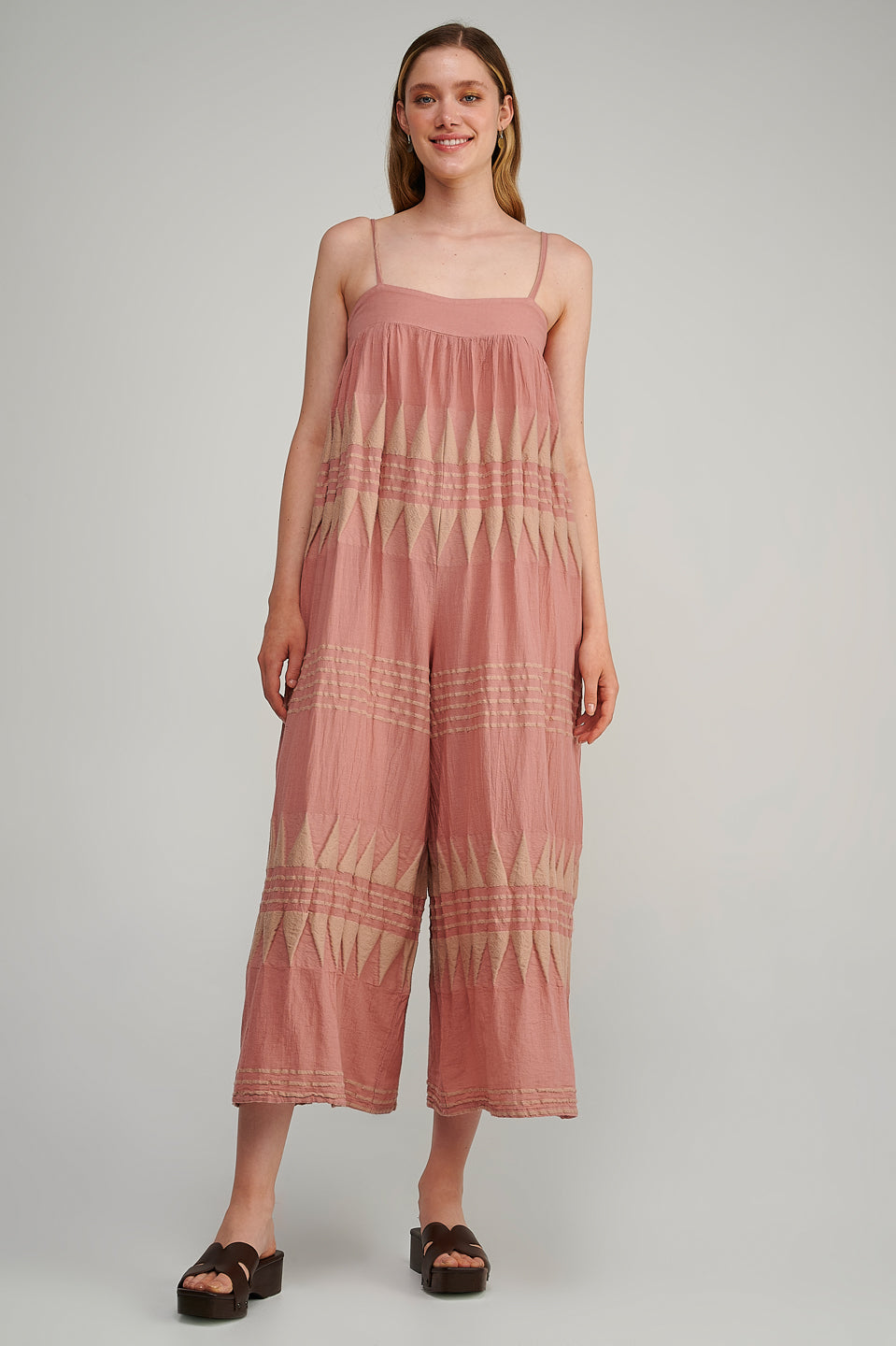 PEARL & CAVIAR OF GREECE - SAMPLE S/M  - S23P6157 COTTON BLEND JUMPSUIT