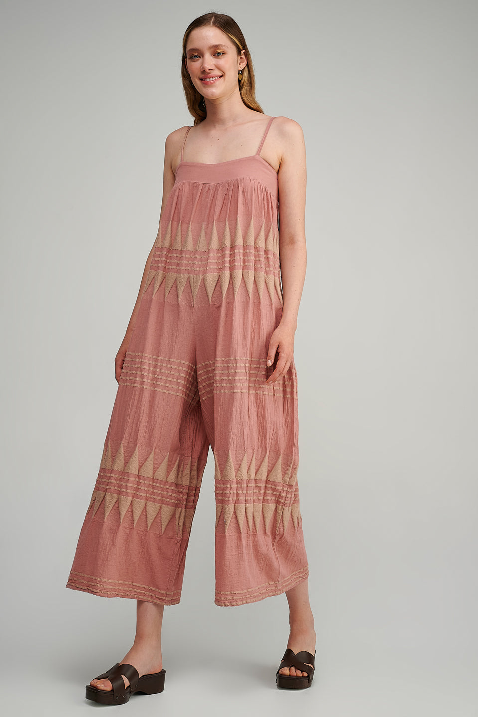 PEARL & CAVIAR OF GREECE - SAMPLE S/M  - S23P6157 COTTON BLEND JUMPSUIT