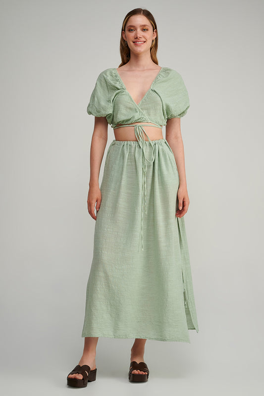 PEARL & CAVIAR OF GREECE - SAMPLE S/M - S23P6181 - LINEN BLEND - SKIRT ONLY