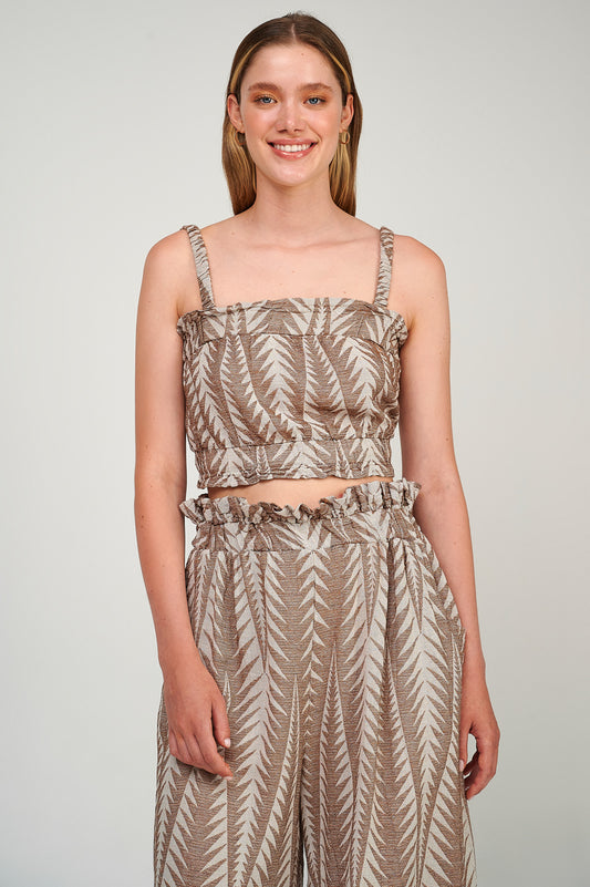 PEARL & CAVIAR OF GREECE - SAMPLE S/M - S23P6186 - SILK COTTON VISCOSE CROP TOP