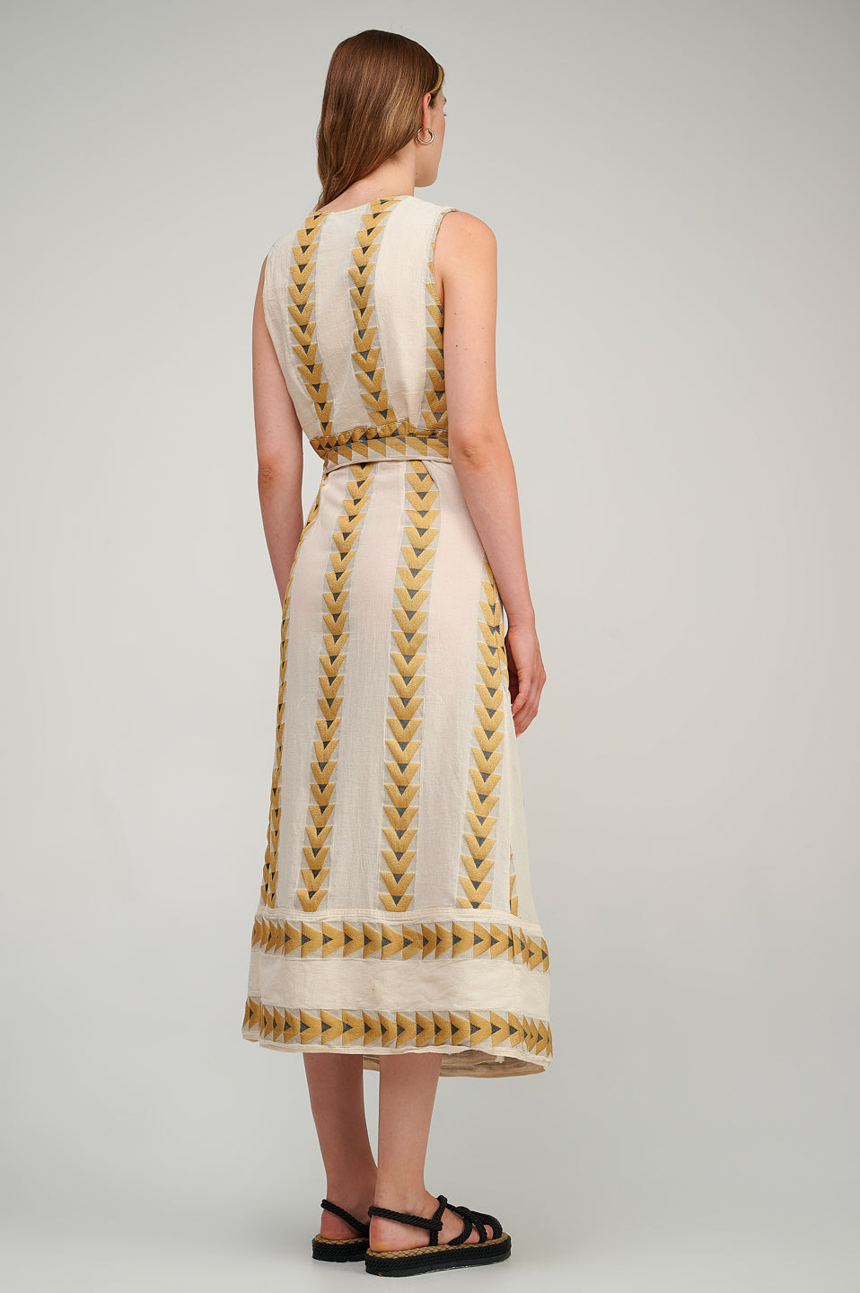 PEARL & CAVIAR OF GREECE - SAMPLE S/M  - S23P6211 DRESS COTTON LUREX BLEND